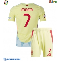 Fotballdrakt Barn Spania Alvaro Morata #7 Bortedraktsett EM 2024 Kortermet (+ Korte bukser)